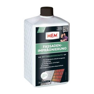 Flasche MEM Fassaden Imprägnierung 1l für wasserdichten Fassadenschutz.