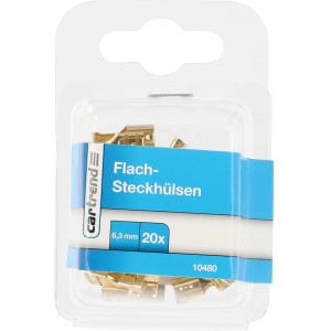 Cartrend Flachsteckhülsen, 6,3 mm, 20 Stück, blank, für Autoelektrik.