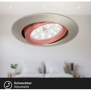 Briloner LED-Einbaustrahler, Nickel matt, schwenkbar für flexible Beleuchtung.