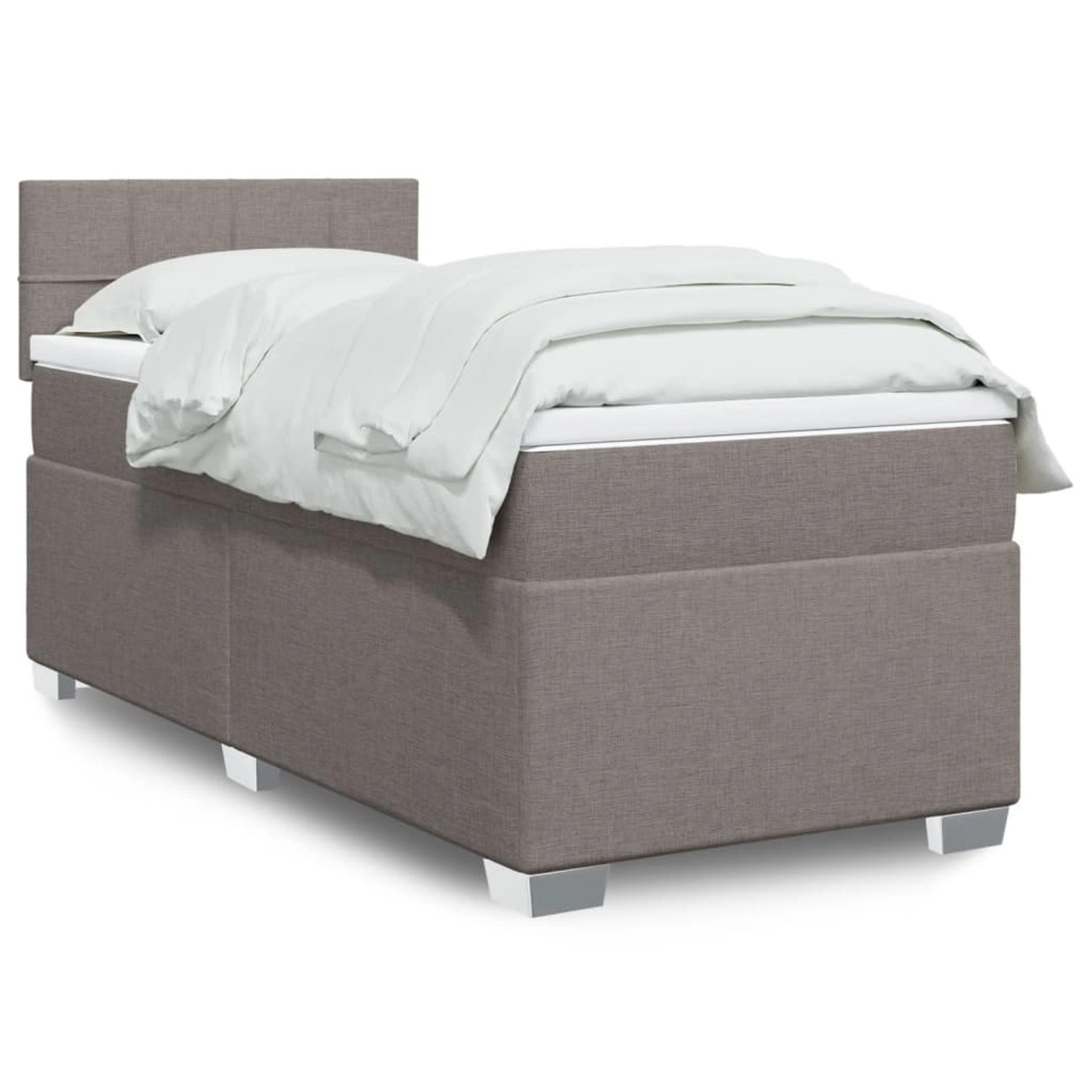 vidaXL Boxspringbett mit Matratze Taupe 90x200 cm Stoff 3288075 günstig online kaufen