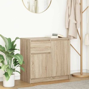 vidaXL Sideboard mit Schublade Sonoma-Eiche 71x35x65 cm Holzwerkstoff 861600