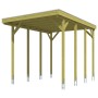 Skan Holz Einzelcarport Friesland aus Holz mit flachem Dach und acht Pfosten.
