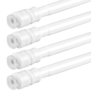 4er-Pack Bestlivings Klemmstangen, weiß, 60-90 cm, mit Schraubtechnik für Gardinen und Fensterdekoration.
