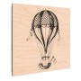 Banjado Schlüsselbox mit Heißluftballon Motiv auf Holzfront, 30x30cm, 50 Haken.
