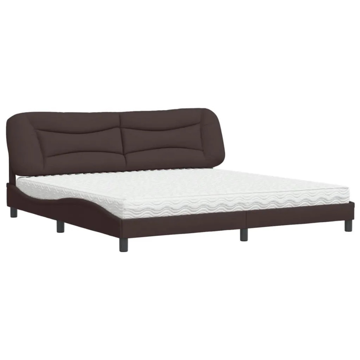 vidaXL Bett mit Matratze Dunkelbraun 200x200 cm Stoff 3208558