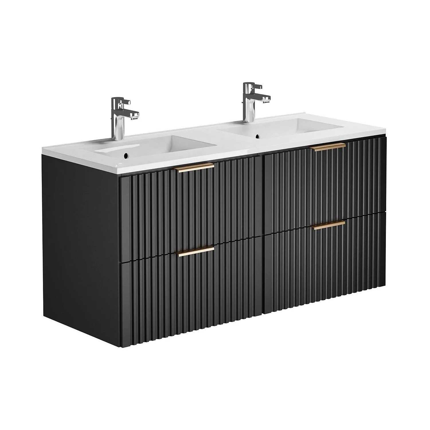 Vente-unique Doppelwaschtisch Zevara Schwarz 120 cm