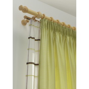 Gardinia Gardinenstangen-Set Lugano, Kiefer, 250 cm, mit Vorhängen. Komplettset für die Fensterdekoration.