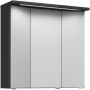 Pelipal Spiegelschrank Trentino, anthrazit, 75 cm breit, mit drei Spiegeltüren und integrierter Beleuchtung.