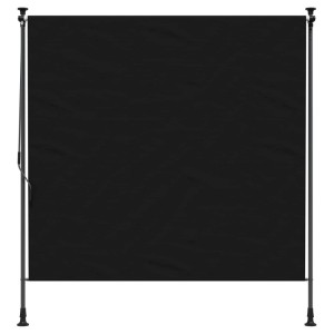 Schwarzes vidaXL Outdoor Rollo, 200x270 cm, aus Polyester mit PU-Beschichtung. Ideal als Sonnenschutz für Terrasse & Garten.