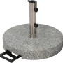 Siena Garden Schirmständer Granit Grau 40 kg mit Edelstahlrohr und Tragegriff.