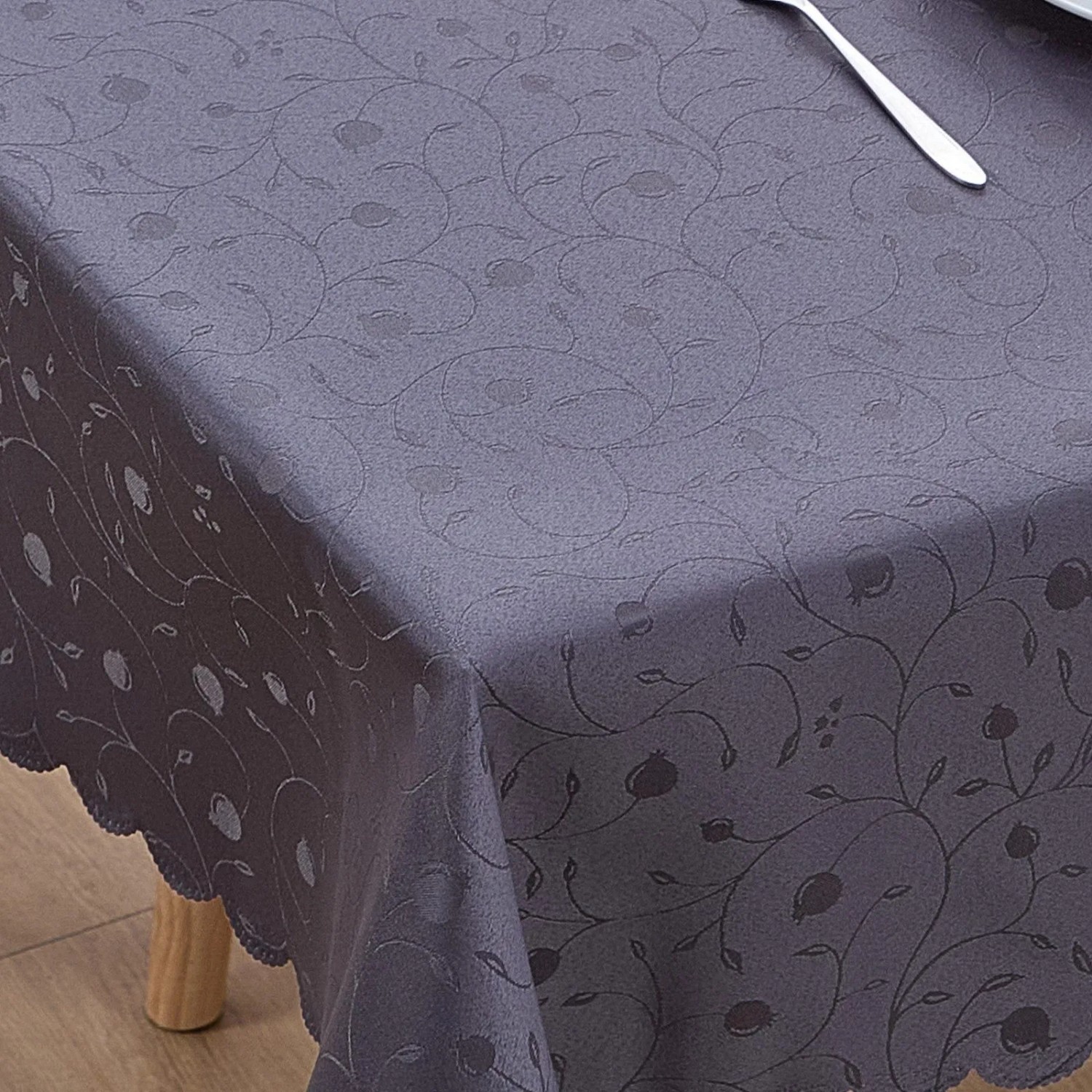 PXloue Tischdecke Rechteckig 140 x 240 cm Dunkelgrau Pflegeleicht Wasserabweisend