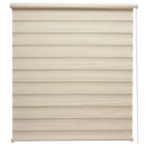 Sol Royal Doppelrollo Leinen, 140x150cm, für Fenster, mit transparenten und blickdichten Streifen.
