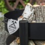 Schwarze CookKing Feuerschale Montana mit Holzlager, Ø 80 cm, aus Stahl.