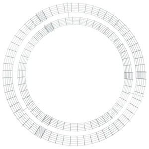 vidaXL Gabionen-Feuerstelle, Ø 100cm, verzinkt. Leerer Drahtkorb zur Befüllung mit Steinen.