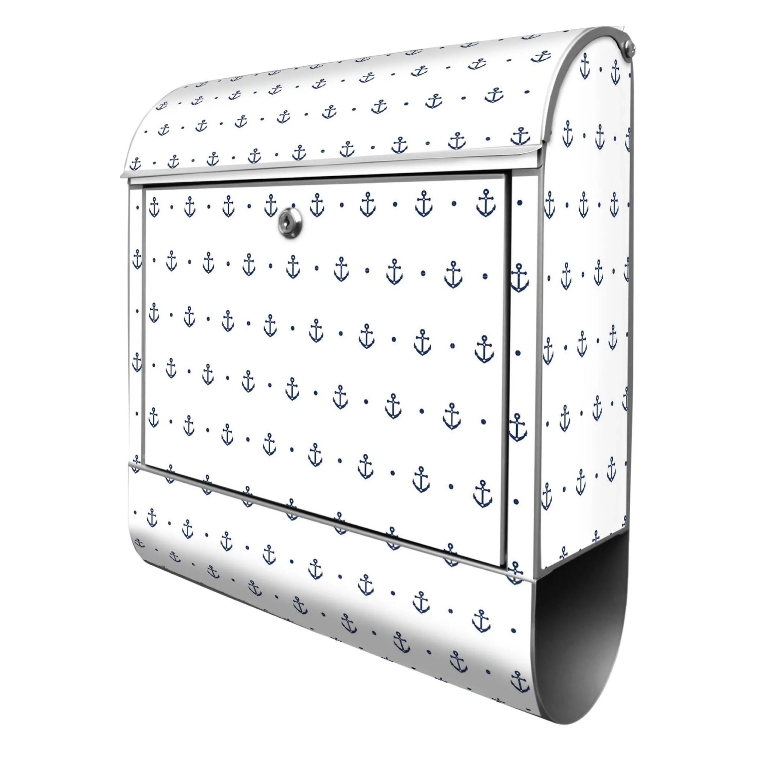 Banjado Design Briefkasten Silber Pulverbeschichtet 39x47x14cm 2 Schlüssel günstig online kaufen