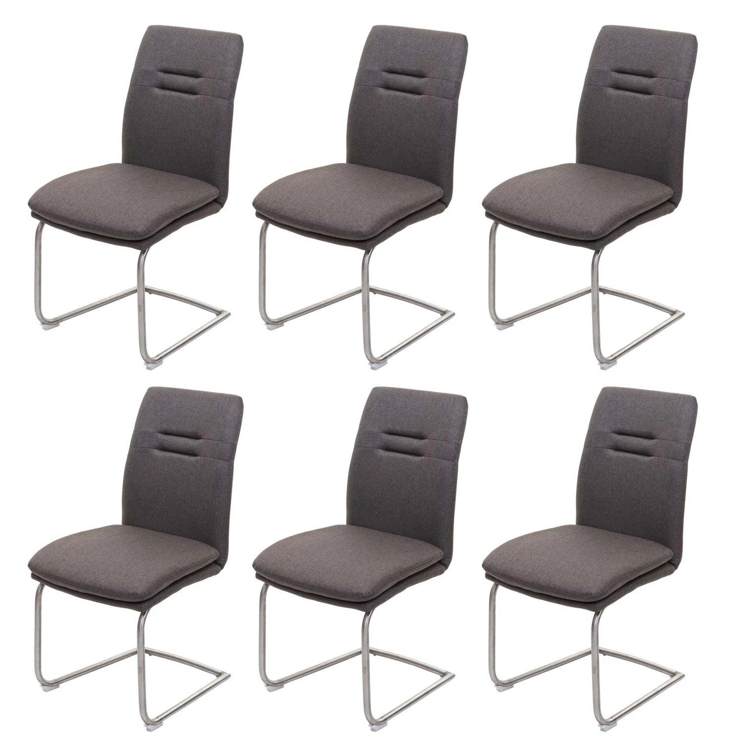 MCW Esszimmerstuhl H70 6er-Set Grau-Braun