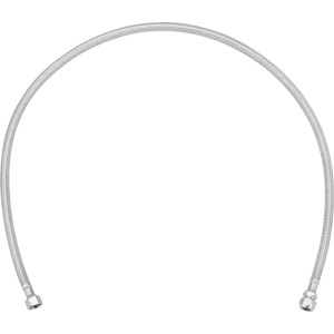 Silberner Flex-Verbindungsschlauch 3/8 x 10 mm, 1000 mm lang, für Trinkwasser, Küchenarmaturen, Spülen.