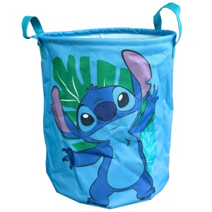 Blauer Disney Gartensack mit Stitch Motiv für Kinder, ideal zum Laubsammeln.
