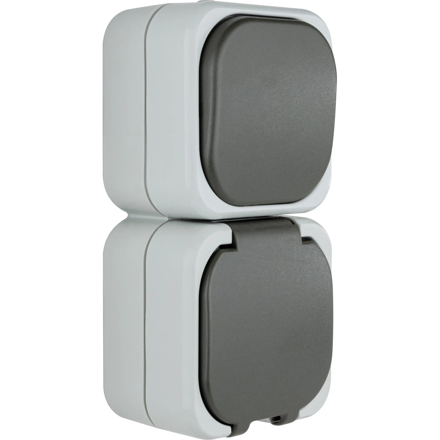 REV Ritter 0510218777 – Presa Elettrica A Parete AquaTop Con Coperchio, IP44, Bianco – Per Esterni E Uffici