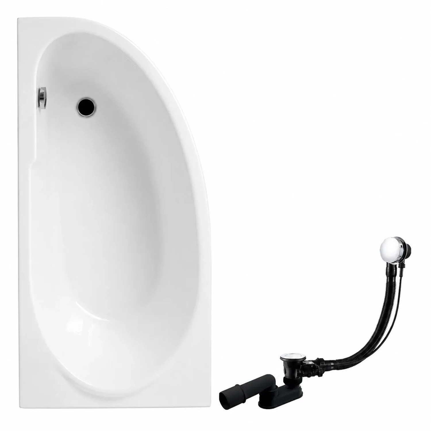 KOLMAN Badewanne Eckwanne 140 x 70 Cm Links Inkl. Ablauf Und Füße