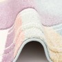 Detailansicht des bunten Kinderteppichs Maui Kids Rainbow Star 120x170cm. Kurzflorteppich mit Sternenmuster.