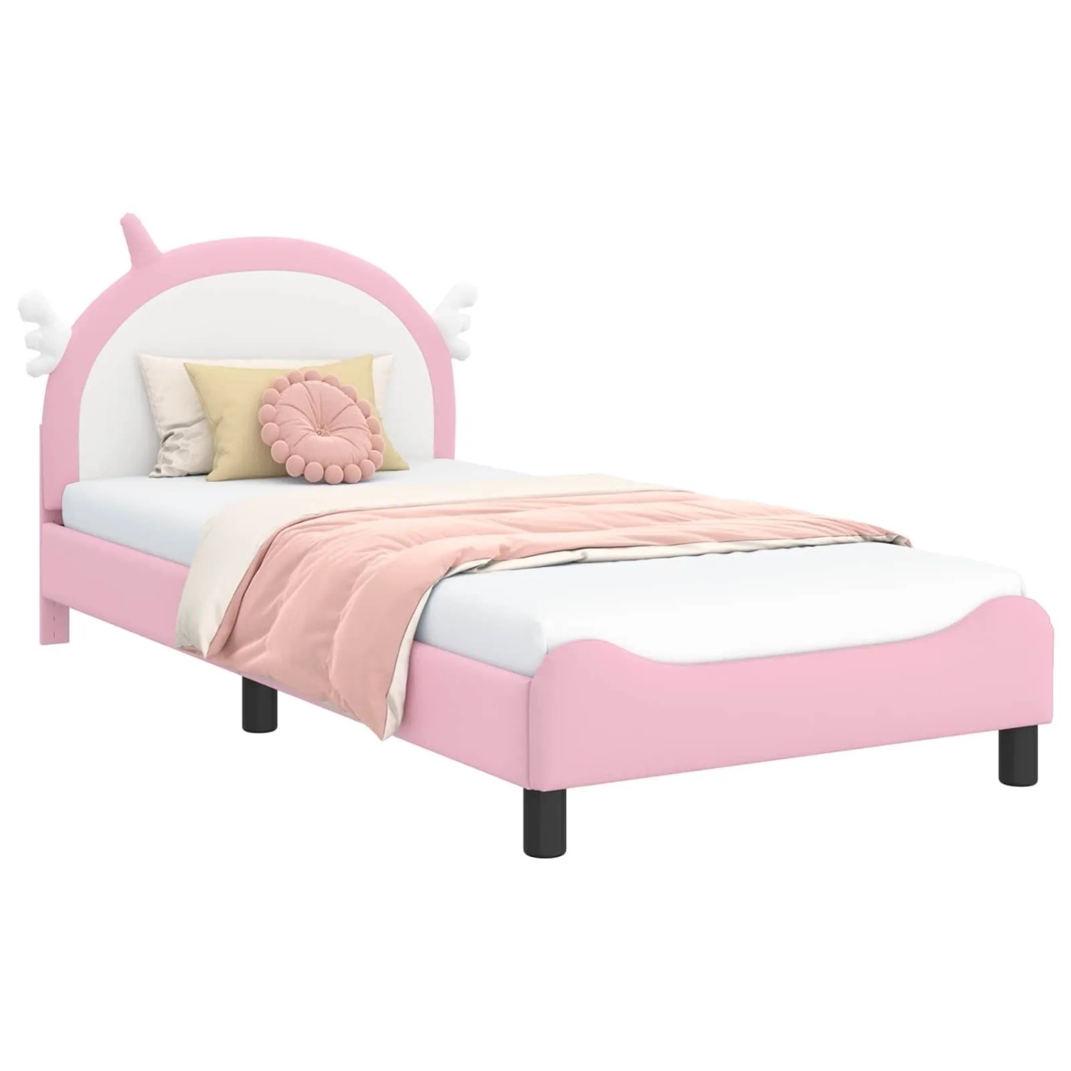 vidaXL Kinderbettgestell mit Kopfteil Rosa 80 x 200 cm PU 42011231 günstig online kaufen
