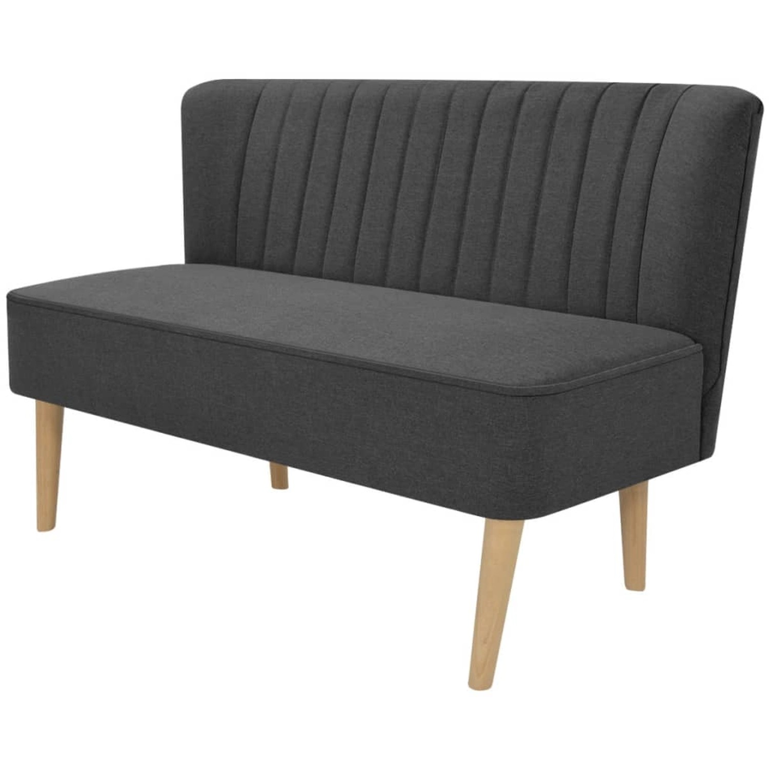 Dunkelgraues vidaXL Sofa aus Stoff, 2-Sitzer Relaxsofa mit Holzfüßen.