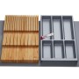 SOTECH ORGA-BOX Vario SET 8 Silbergrau für 90er Schublade Besteckeinsatz Messerhalter Antirutschmatte Orga-Weave