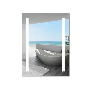Aica Badspiegel 50x70 cm mit LED-Beleuchtung, dimmbar und drei Lichtfarben.
