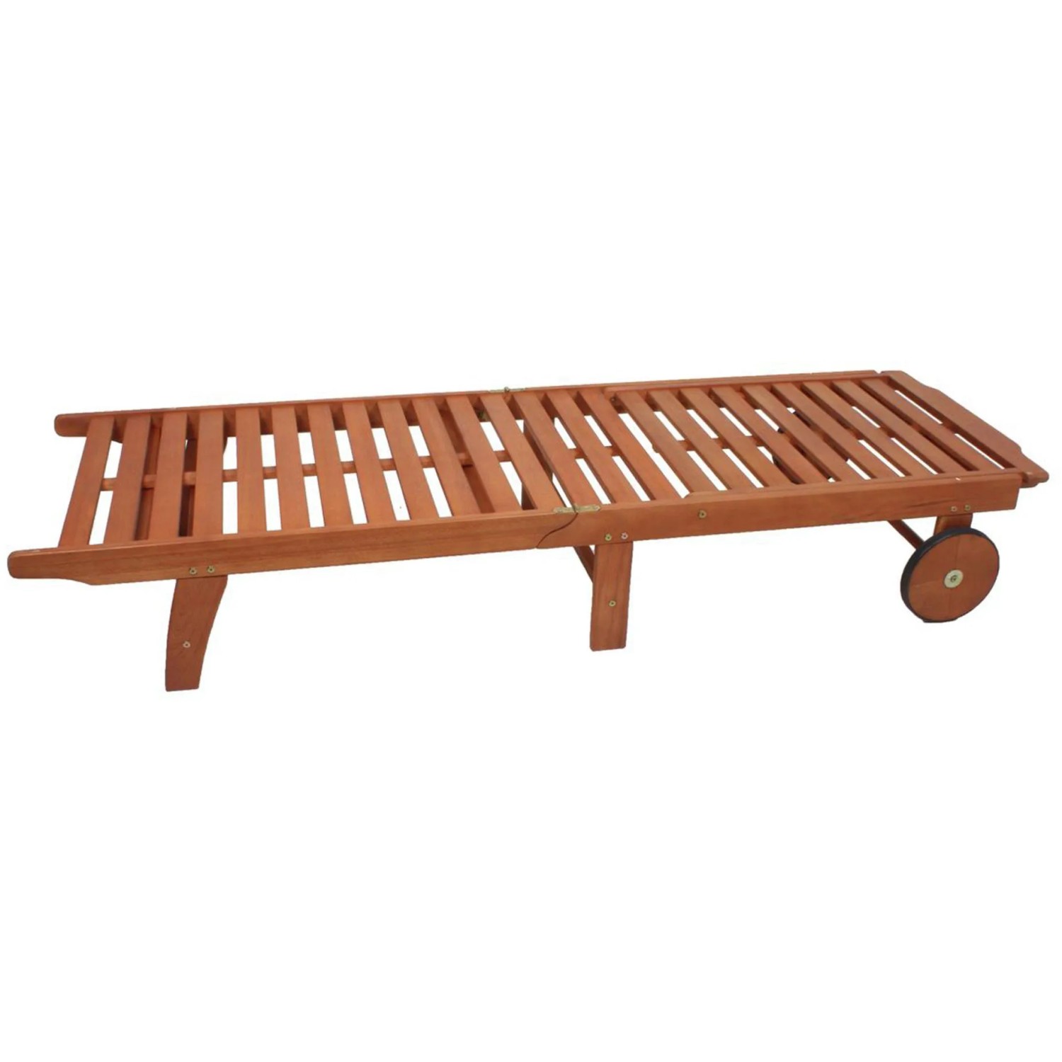 Klappbare Sonnenliege Palm Springs aus FSC®-Holz mit Rollen für Garten & Terrasse.