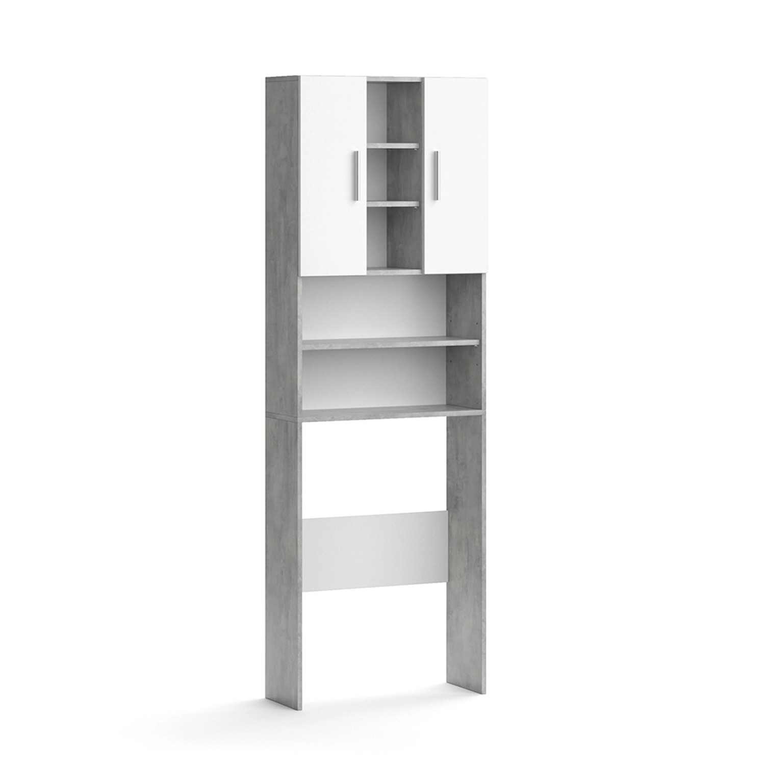 Vicco Waschmaschinenschrank Luis Beton/Weiß 190 x 64 cm günstig online kaufen