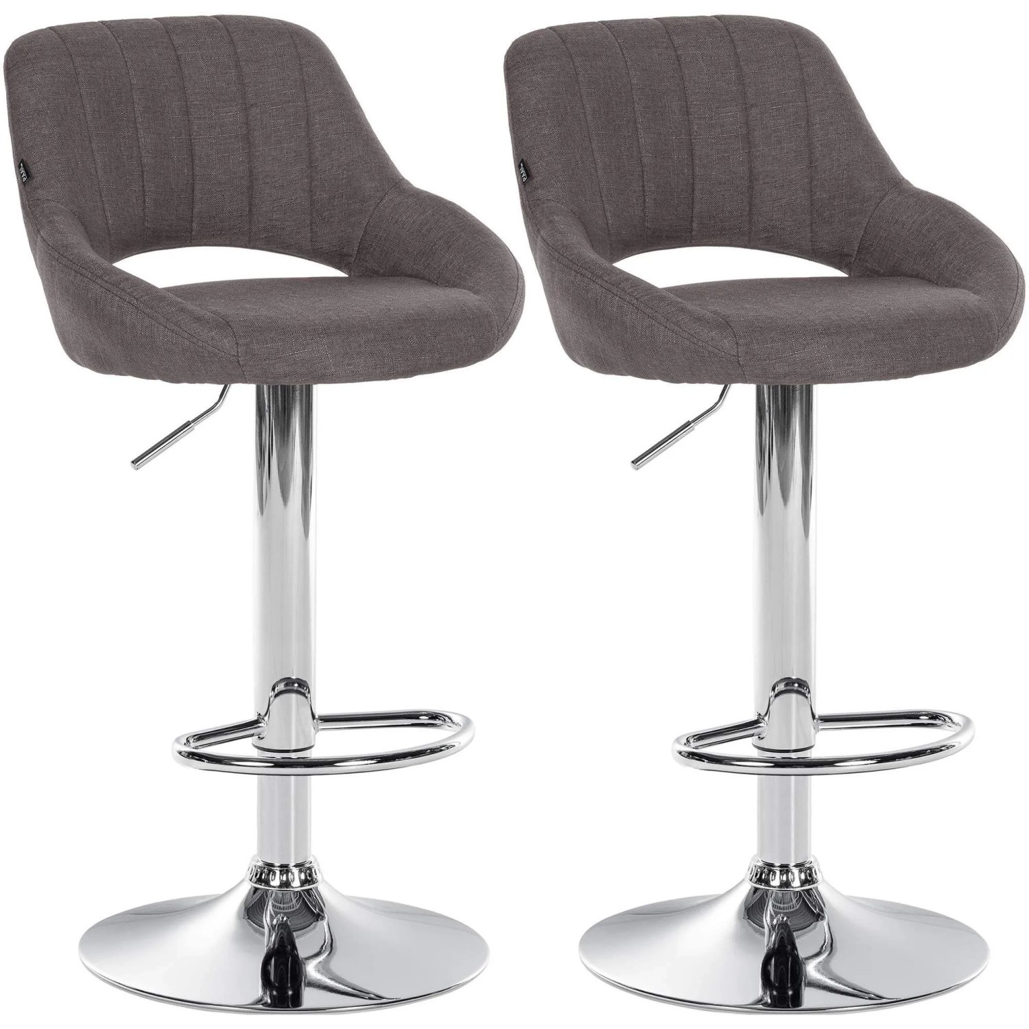 DELUKE 2er Set Barhocker SEGAD Stoff Dunkelgrau 47x48x85cm Silber Barstuhl Mit Lehne Tresenhocker Tresenstuhl