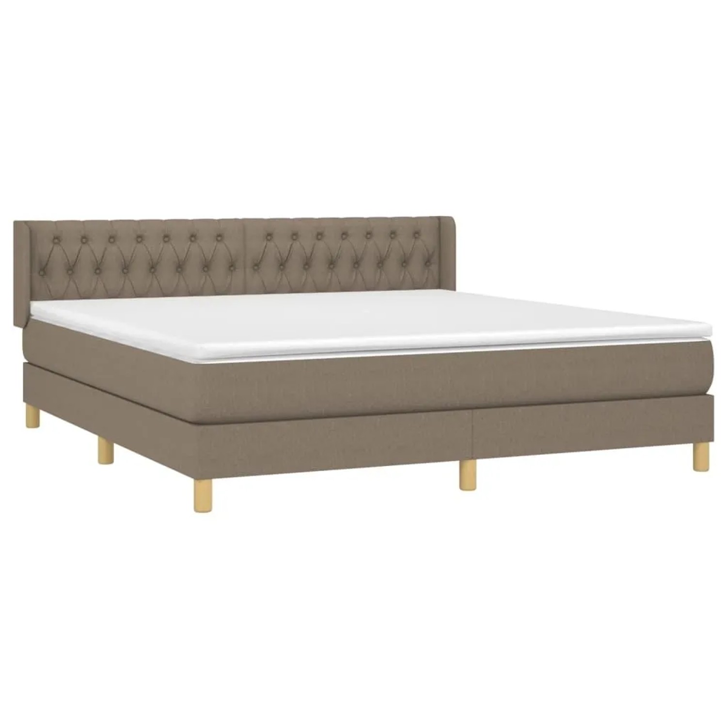 vidaXL Boxspringbett mit Matratze Taupe 180x200 cm Stoff 3130533 günstig online kaufen