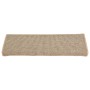 Dunkelbeige rechteckige Stufenmatte aus PP/Polyester mit gerippter Oberfläche. Rutschfest für Treppen.