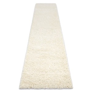Cremefarbener RugsX Soffi Hochflor-Teppich, rechteckig, 60x200cm. Weicher Shaggy-Läufer.