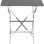 Anthrazitfarbener Mojawo Klapptisch aus Metall, 60x60cm, mit X-förmigem Gestell. Perfekt für Balkon, Garten, Camping.
