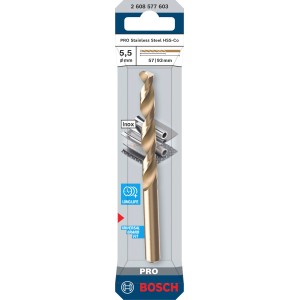 Bosch Spiralbohrer Pro Stainless Steel HSS-Co, 5,5 mm, für Metallbearbeitung.