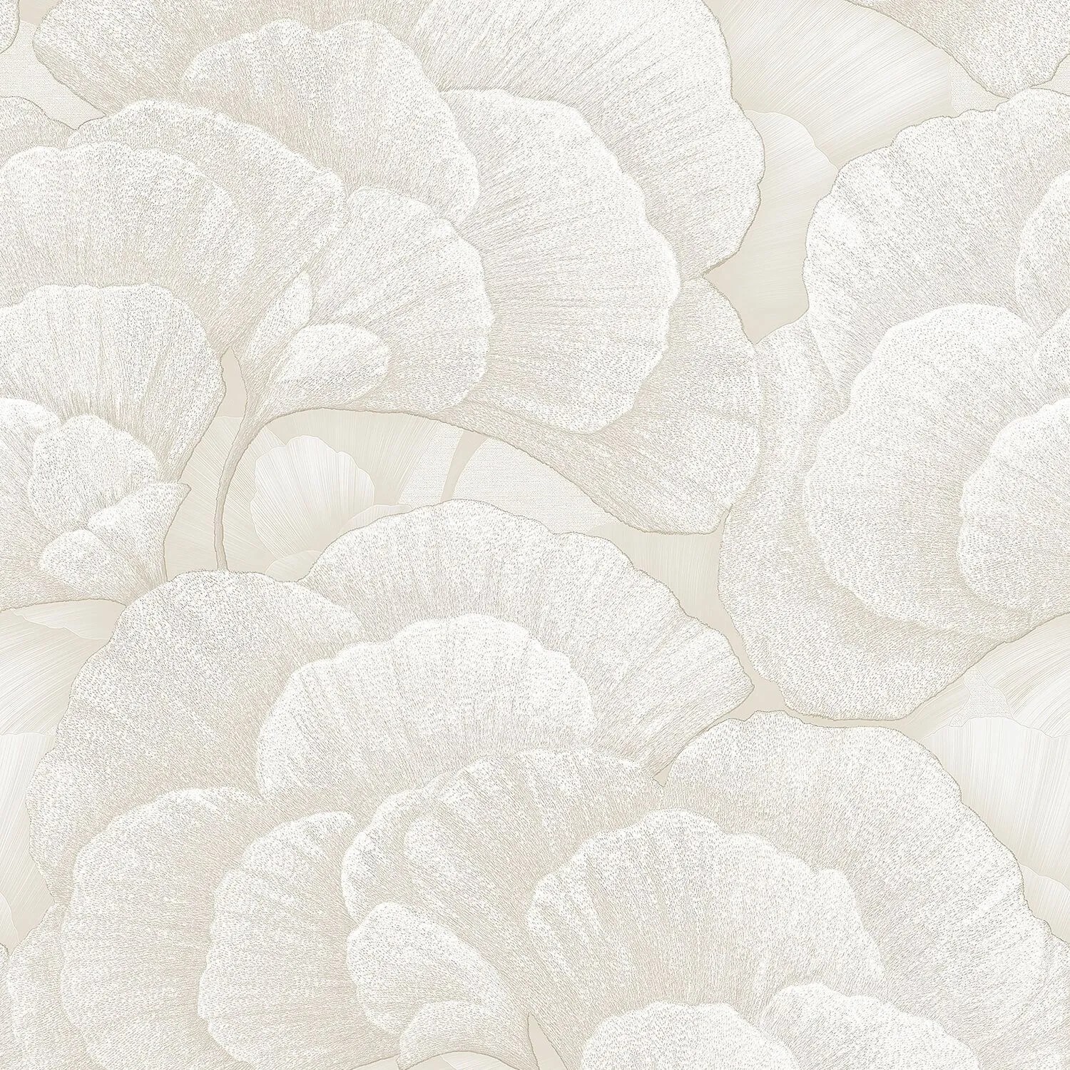 PROFHOME Re521011-Di Blumen Tapete Floral Perlmutt Effekt Creme Silber 0,53 m x 10,05 m  5,33 m2