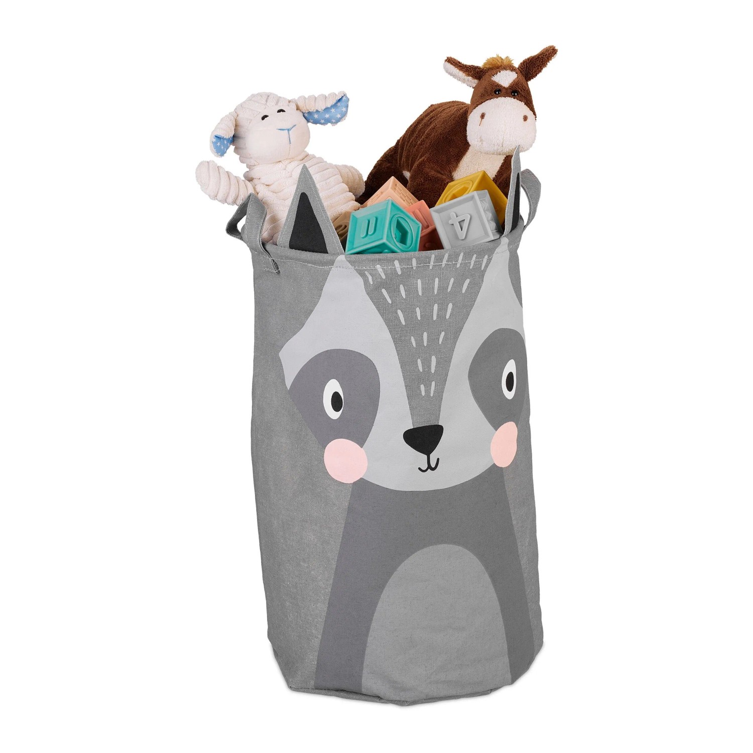 Relaxdays Aufbewahrungskorb Baumwolle Polyester PE Grau Faltbar 55 cm x 33 cm 0,24 kg