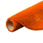 Gerollter, runder, orangefarbener Hochflor-Teppich (160x160cm) der Marke Snapstyle Palace.