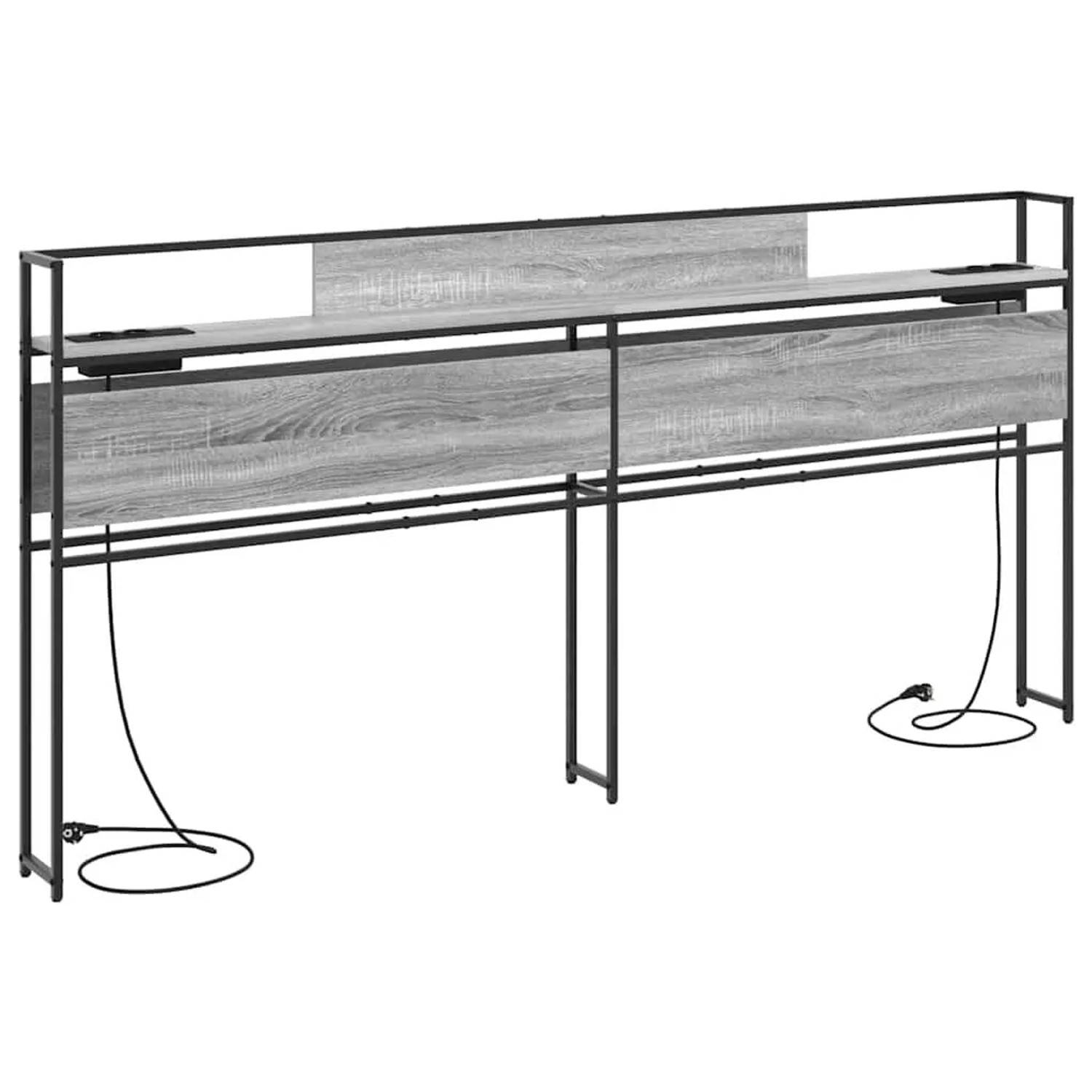 vidaXL Stauraum-Kopfteil mit Regal Grau Sonoma 200 cm Holzwerkstoff 859663 günstig online kaufen