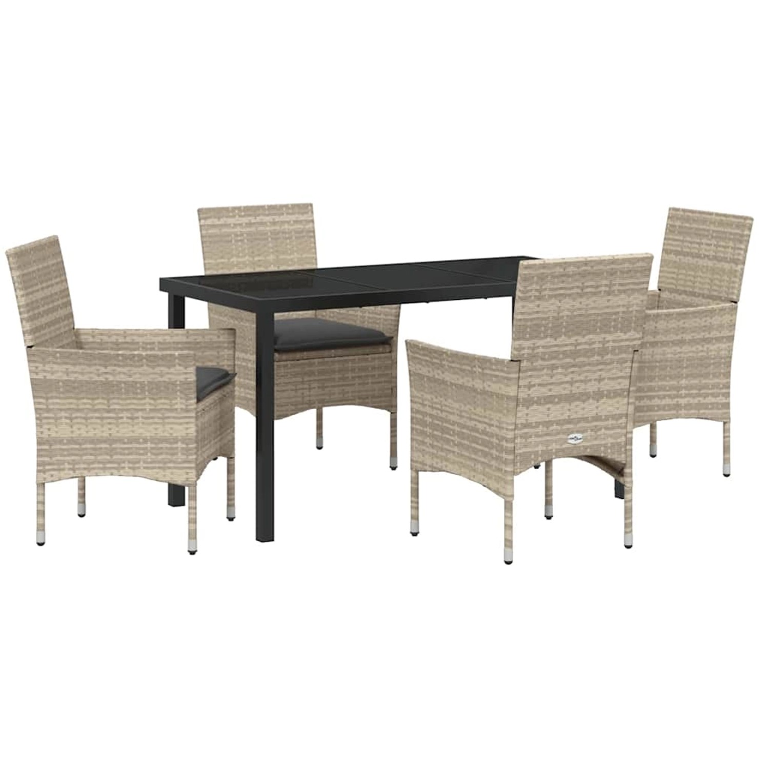 vidaXL Garten Essgruppe mit Kissen 5-Tlg Hellgrau Poly Rattan 3379809 günstig online kaufen