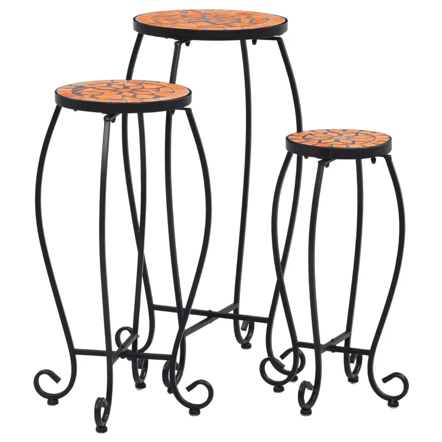 vidaXL Mosaiktische 3 Stk Keramik Terracotta 46701
