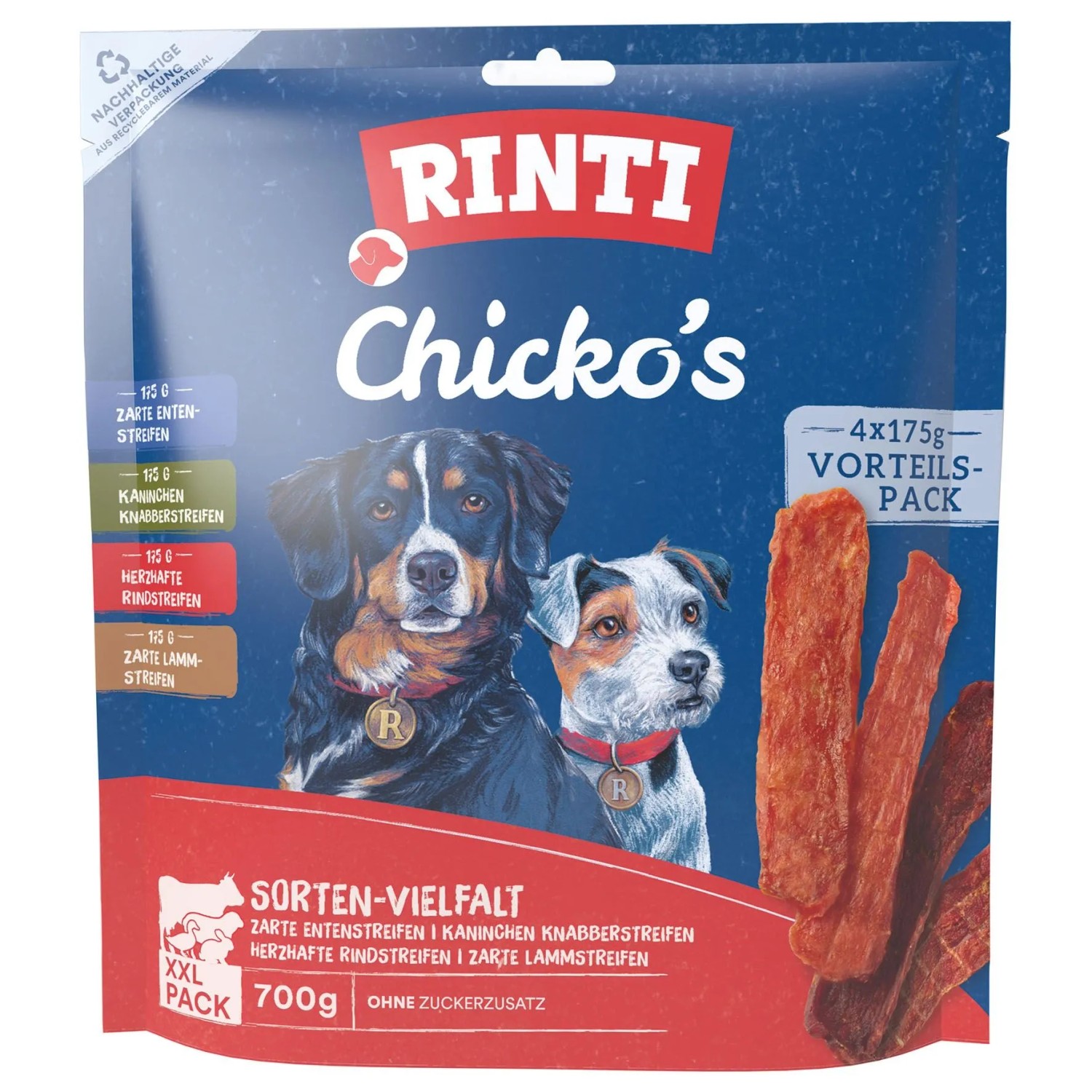 Rinti Hunde-Natursnacks Chicko Vielfalt XXL-Pack 4 x 175 g