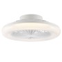 Weiße LED-Deckenleuchte Montero Ø 42cm mit Ventilator für Wohnräume, dimmbar.
