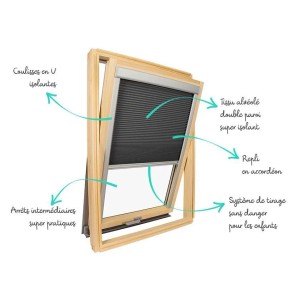 Anthrazit Wabenplissee für Velux Dachfenster, Modell 4 606 S06, zur Verdunkelung und Isolation.