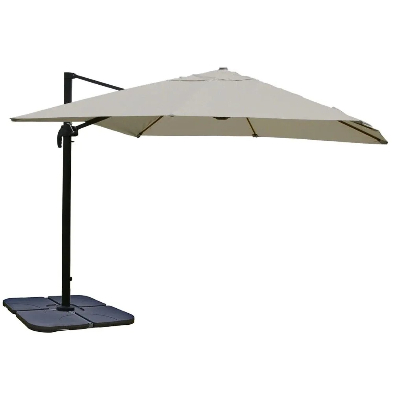MCW Ampelschirm A96 3x3m Alu Creme-grau mit Ständer