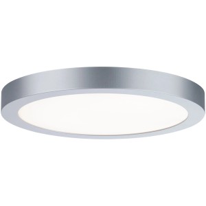 Runde, matte Chrom Paulmann LED-Deckenleuchte Abia, 30 cm Durchmesser.