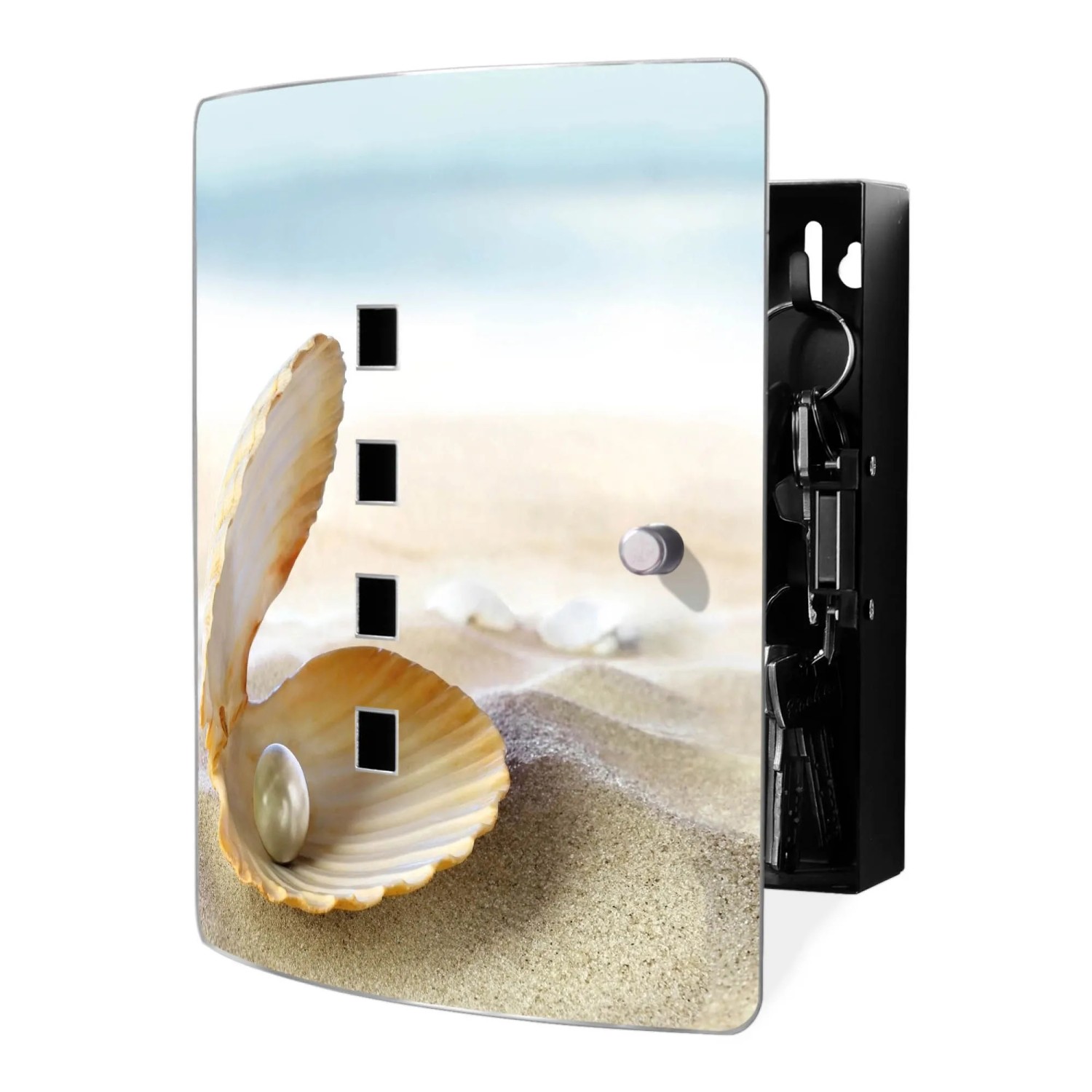 Banjado Design Schlüsselkasten Aus Edelstahl Für 10 Schlüssel 24x21,5x7cm M günstig online kaufen