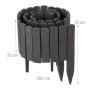 Relaxdays Beeteinfassung Tannenholz Anthrazit Flexibel 200 cm x 25/35/40 cm_4